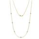 1 - Salina (7 Stn/2.6mm) Aquamarine and Lab Grown Diamond on Cable Necklace 
