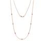 1 - Salina (7 Stn/2.6mm) Pink Tourmaline and Lab Grown Diamond on Cable Necklace 