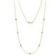 1 - Salina (7 Stn/2.6mm) Blue Topaz and Lab Grown Diamond on Cable Necklace 