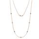 1 - Salina (7 Stn/2.6mm) Blue Topaz and Lab Grown Diamond on Cable Necklace 