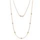 1 - Salina (7 Stn/2.6mm) Peridot and Lab Grown Diamond on Cable Necklace 
