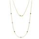 1 - Salina (7 Stn/2.6mm) Emerald and Lab Grown Diamond on Cable Necklace 
