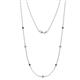 1 - Salina (7 Stn/2.6mm) Blue and White Lab Grown Diamond on Cable Necklace 