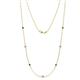 1 - Salina (7 Stn/2.6mm) Blue and White Lab Grown Diamond on Cable Necklace 