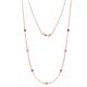 1 - Salina (7 Stn/2.6mm) Rhodolite Garnet and Lab Grown Diamond on Cable Necklace 