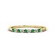 1 - Emlynn 2.40 mm Emerald and Lab Grown Diamond 10 Stone Wedding Band 