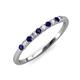 3 - Emlynn 2.40 mm Blue Sapphire and Lab Grown Diamond 10 Stone Wedding Band 