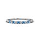 1 - Emlynn 2.40 mm Blue Topaz and Lab Grown Diamond 10 Stone Wedding Band 
