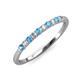 3 - Emlynn 2.40 mm Blue Topaz and Lab Grown Diamond 10 Stone Wedding Band 