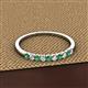 2 - Emlynn 2.40 mm Emerald and Lab Grown Diamond 10 Stone Wedding Band 