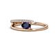 1 - Linnea Bold Oval Blue Sapphire and Round Diamond Bypass Promise Ring 