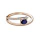 2 - Linnea Bold Oval Blue Sapphire and Round Diamond Bypass Promise Ring 