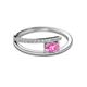 2 - Linnea Bold Oval Pink Sapphire and Round Diamond Bypass Promise Ring 