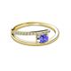 2 - Linnea Bold Oval Tanzanite and Round Diamond Bypass Promise Ring 