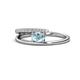 1 - Linnea Bold Oval Aquamarine and Round Diamond Bypass Promise Ring 