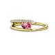 1 - Linnea Bold Oval Pink Tourmaline and Round Diamond Bypass Promise Ring 