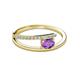 2 - Linnea Bold Oval Amethyst and Round Diamond Bypass Promise Ring 