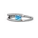 1 - Linnea Bold Oval Blue Topaz and Round Diamond Bypass Promise Ring 