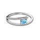 2 - Linnea Bold Oval Blue Topaz and Round Diamond Bypass Promise Ring 
