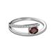 2 - Linnea Bold Oval Red Garnet and Round Diamond Bypass Promise Ring 