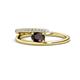 1 - Linnea Bold Oval Red Garnet and Round Diamond Bypass Promise Ring 