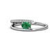 1 - Linnea Bold Oval Emerald and Round Diamond Bypass Promise Ring 