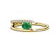 1 - Linnea Bold Oval Emerald and Round Diamond Bypass Promise Ring 