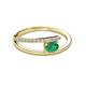 2 - Linnea Bold Oval Emerald and Round Diamond Bypass Promise Ring 