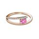 2 - Linnea Bold Oval Pink Sapphire and Round Diamond Bypass Promise Ring 