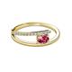 2 - Linnea Bold Oval Pink Tourmaline and Round Diamond Bypass Promise Ring 