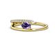 1 - Linnea Bold Oval Iolite and Round Diamond Bypass Promise Ring 