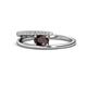 1 - Linnea Bold Oval Red Garnet and Round Diamond Bypass Promise Ring 