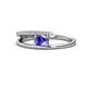 1 - Linnea Bold Oval Tanzanite and Round Diamond Bypass Promise Ring 