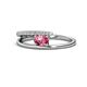 1 - Linnea Bold Oval Pink Tourmaline and Round Diamond Bypass Promise Ring 