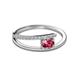 2 - Linnea Bold Oval Pink Tourmaline and Round Diamond Bypass Promise Ring 