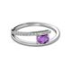 2 - Linnea Bold Oval Amethyst and Round Diamond Bypass Promise Ring 