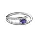 2 - Linnea Bold Oval Iolite and Round Diamond Bypass Promise Ring 