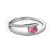 2 - Linnea Bold Oval Rhodolite Garnet and Round Diamond Bypass Promise Ring 