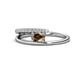 1 - Linnea Bold Oval Smoky Quartz and Round Diamond Bypass Promise Ring 