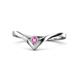 1 - Shana Bold Solitaire Round Pink Sapphire "V" Promise Ring 