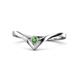 1 - Shana Bold Solitaire Round Green Garnet "V" Promise Ring 