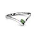 2 - Shana Bold Solitaire Round Green Garnet "V" Promise Ring 