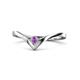 1 - Shana Bold Solitaire Round Amethyst "V" Promise Ring 