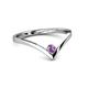 2 - Shana Bold Solitaire Round Amethyst "V" Promise Ring 