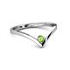 2 - Shana Bold Solitaire Round Peridot "V" Promise Ring 