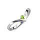 3 - Shana Bold Solitaire Round Peridot "V" Promise Ring 