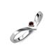 3 - Shana Bold Solitaire Round Red Garnet "V" Promise Ring 