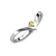 3 - Shana Bold Solitaire Round Yellow Sapphire "V" Promise Ring 