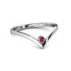 2 - Shana Bold Solitaire Round Ruby "V" Promise Ring 