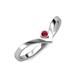 3 - Shana Bold Solitaire Round Ruby "V" Promise Ring 